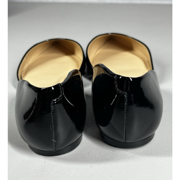Talbots Patent Leather D'Orsay Flats Womens 8 Black Pointed Toe Shoes Slip On - Picture 5 of 8